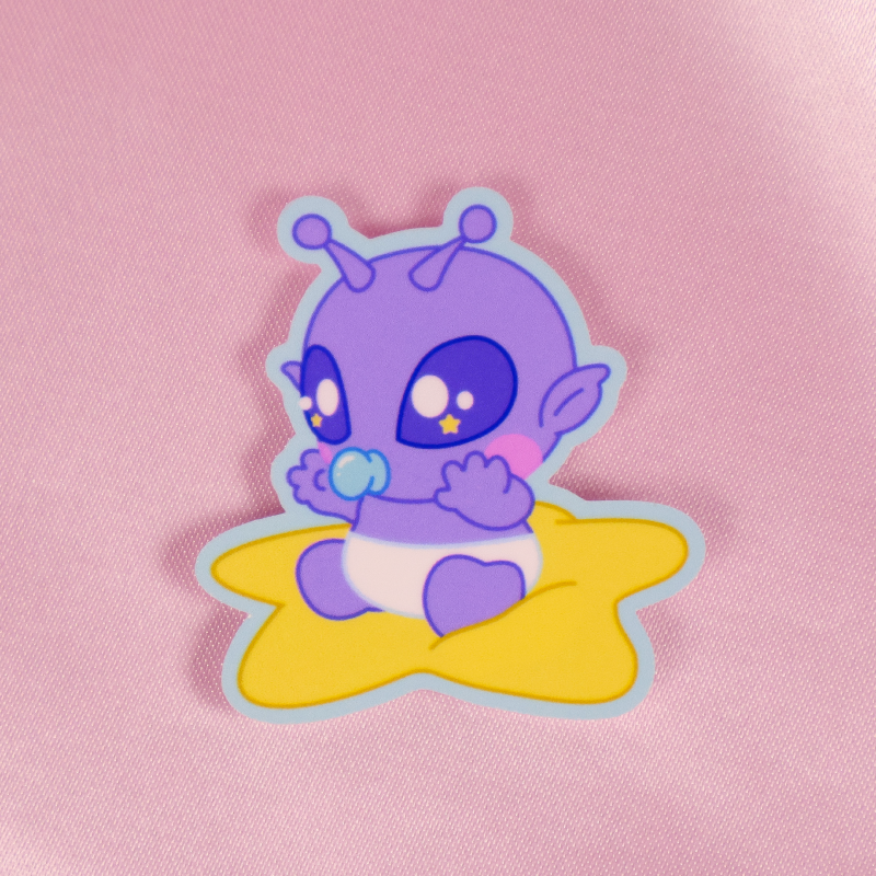 Cosmic Crybaby Pillow (Purple) Dizzy Pops Sticker